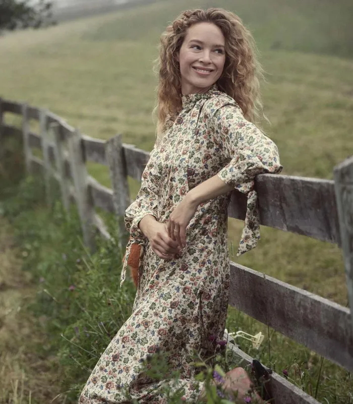 ALDA DRESS Ivory Mulberry Vine Floral Shop DEN Dresses
