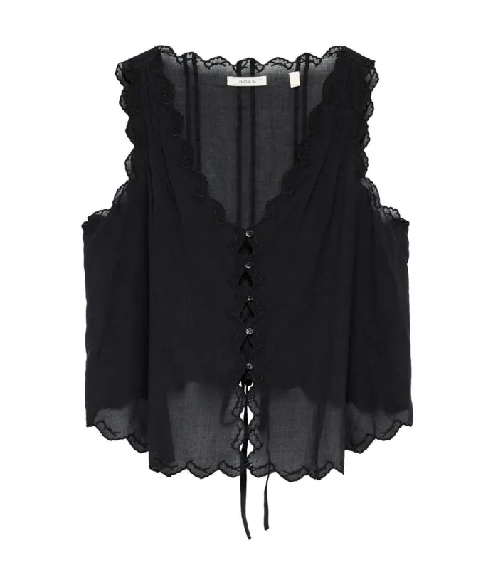 ALDORA TOP Black Shop DEN Tops