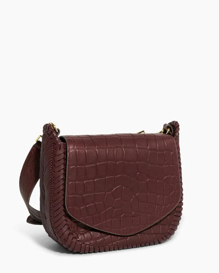All For Love Saddle Crossbody True Plum Croco Women Aimee Kestenberg Crossbody Bags