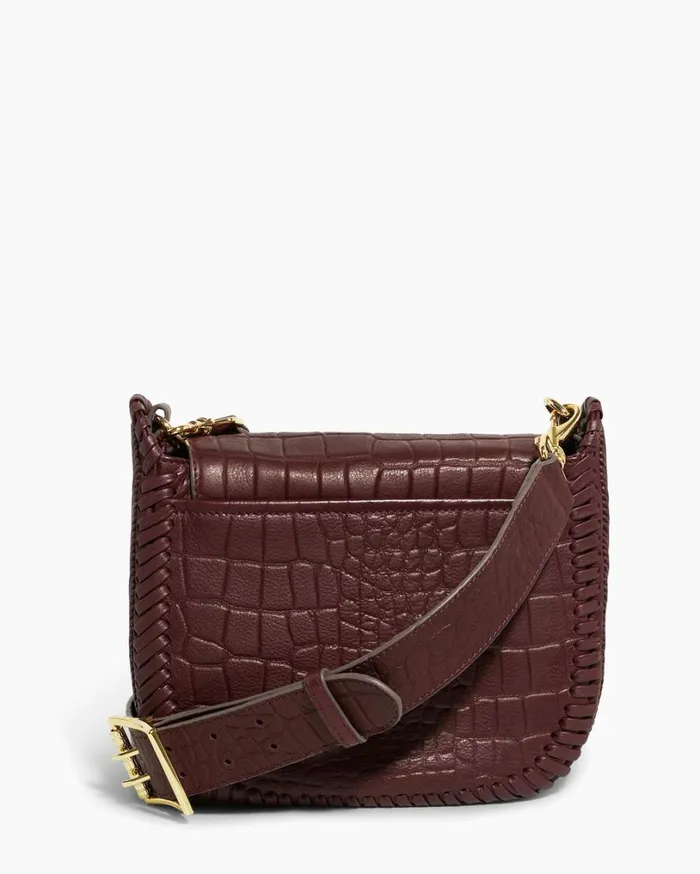All For Love Saddle Crossbody True Plum Croco Women Aimee Kestenberg Crossbody Bags