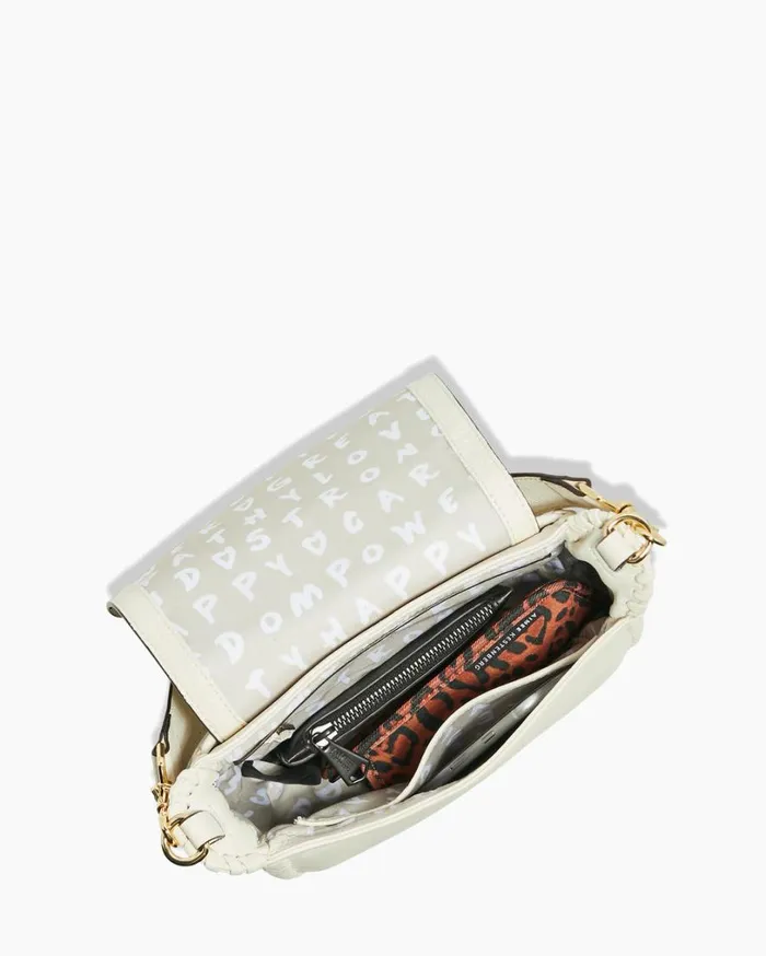 All For Love Saddle Crossbody Vanilla Leaf Embroidery Women Aimee Kestenberg Crossbody Bags