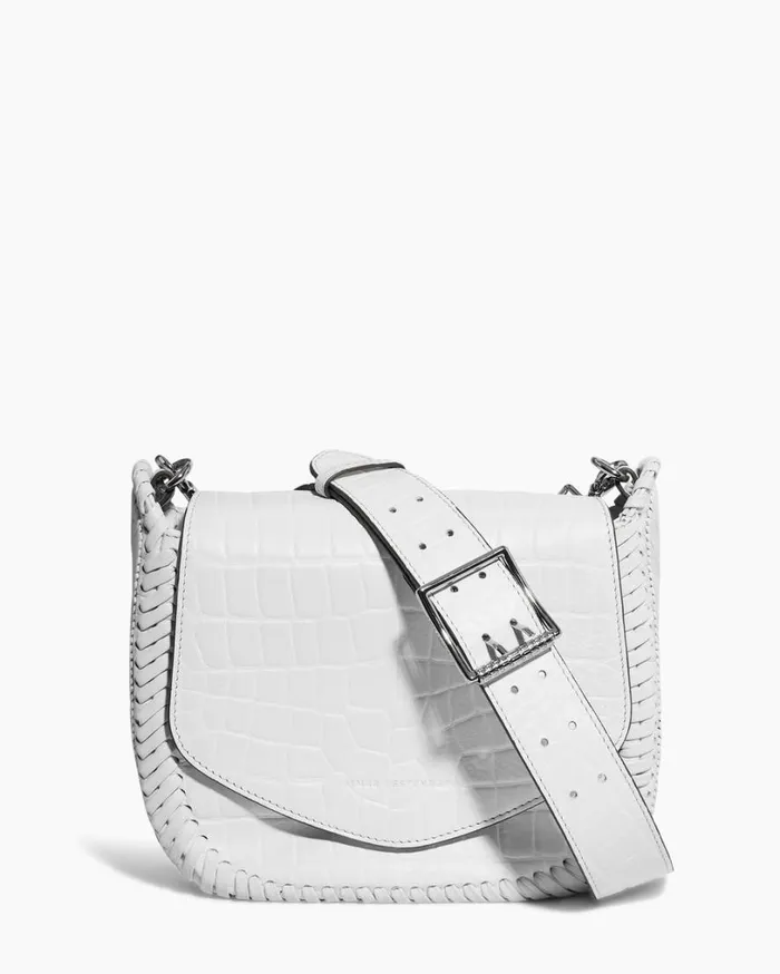 All For Love Saddle Crossbody White Croco Women Aimee Kestenberg Crossbody Bags