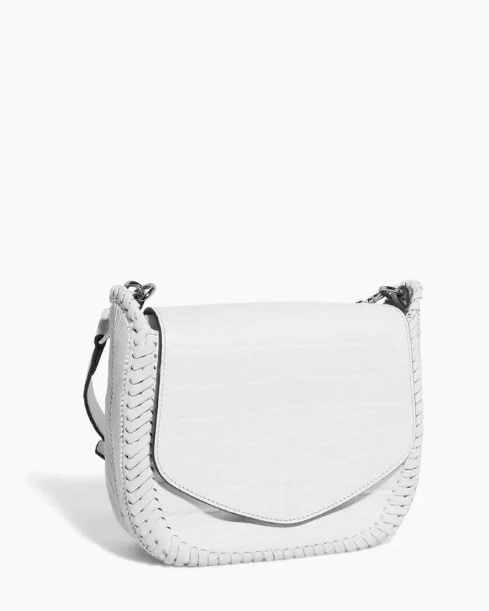 All For Love Saddle Crossbody White Croco Women Aimee Kestenberg Crossbody Bags