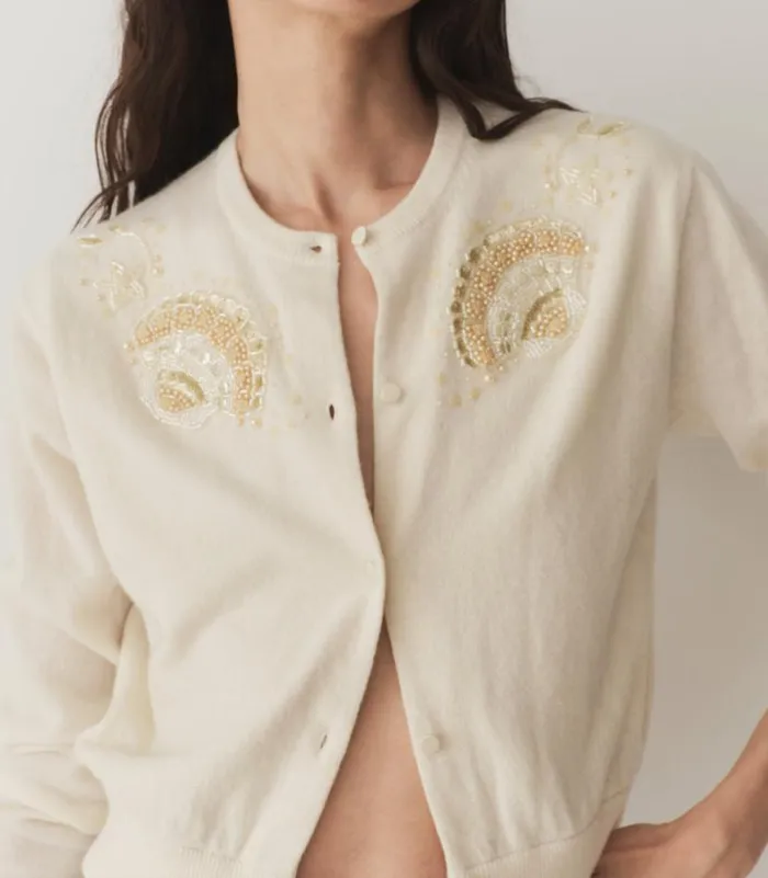 ANDRINA CARDIGAN Eggshell Shop DEN Knitwear