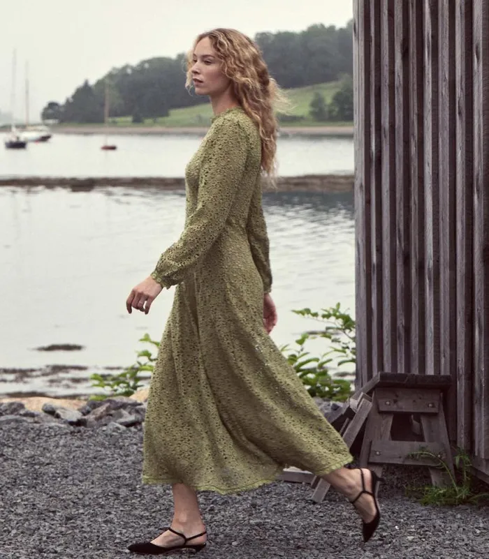 ANGELIQUE DRESS Poire Verte Shop DEN Dresses