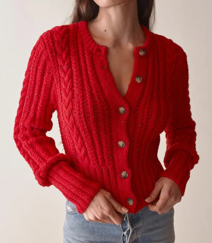 AUDREY CARDIGAN Red Sumac Shop DEN Knitwear