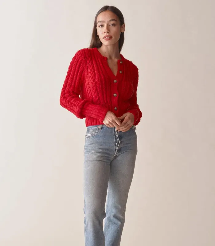 AUDREY CARDIGAN Red Sumac Shop DEN Knitwear