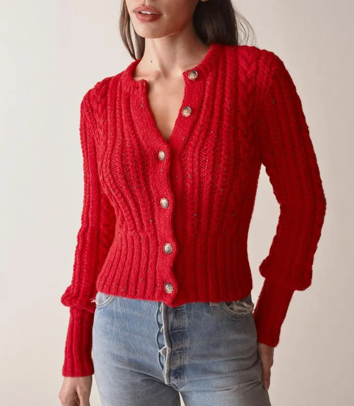 AUDREY CARDIGAN Red Sumac Shop DEN Knitwear
