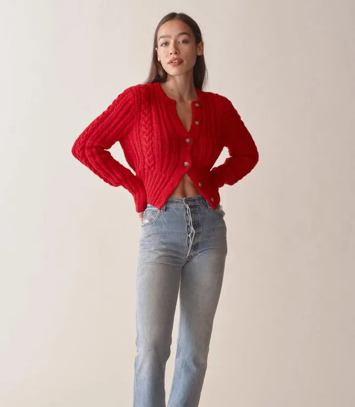 AUDREY CARDIGAN Red Sumac Shop DEN Knitwear