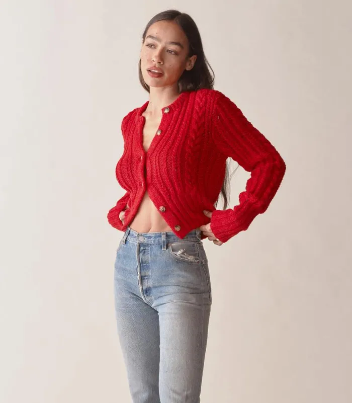 AUDREY CARDIGAN Red Sumac Shop DEN Knitwear