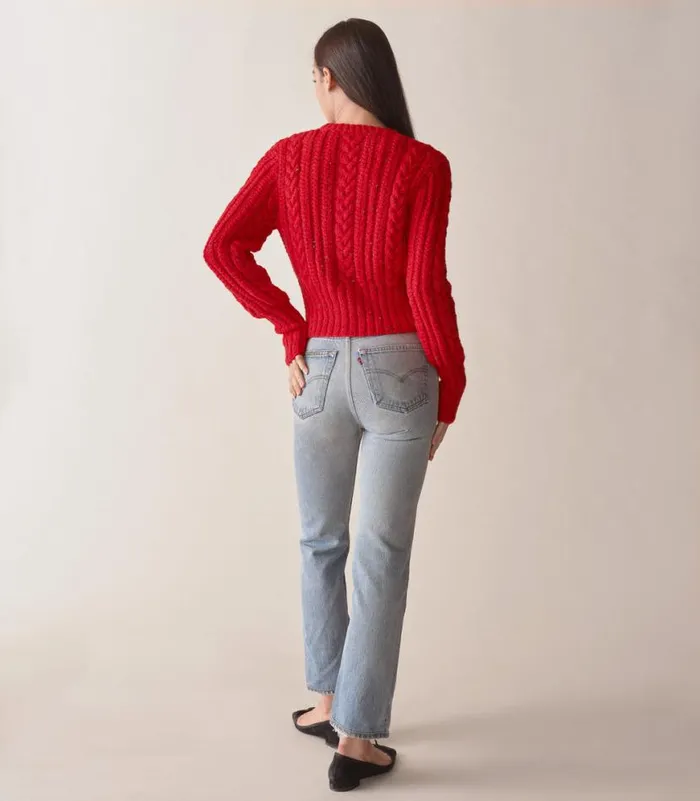 AUDREY CARDIGAN Red Sumac Shop DEN Knitwear
