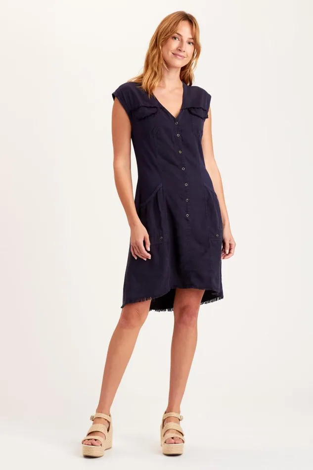 Austen Shirt Dress Navy Clothing XCVI Dresses