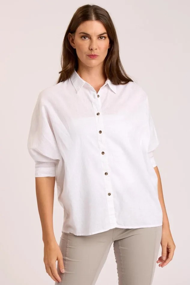 Ava ButtonUp White Clothing XCVI ShirtsBlouses