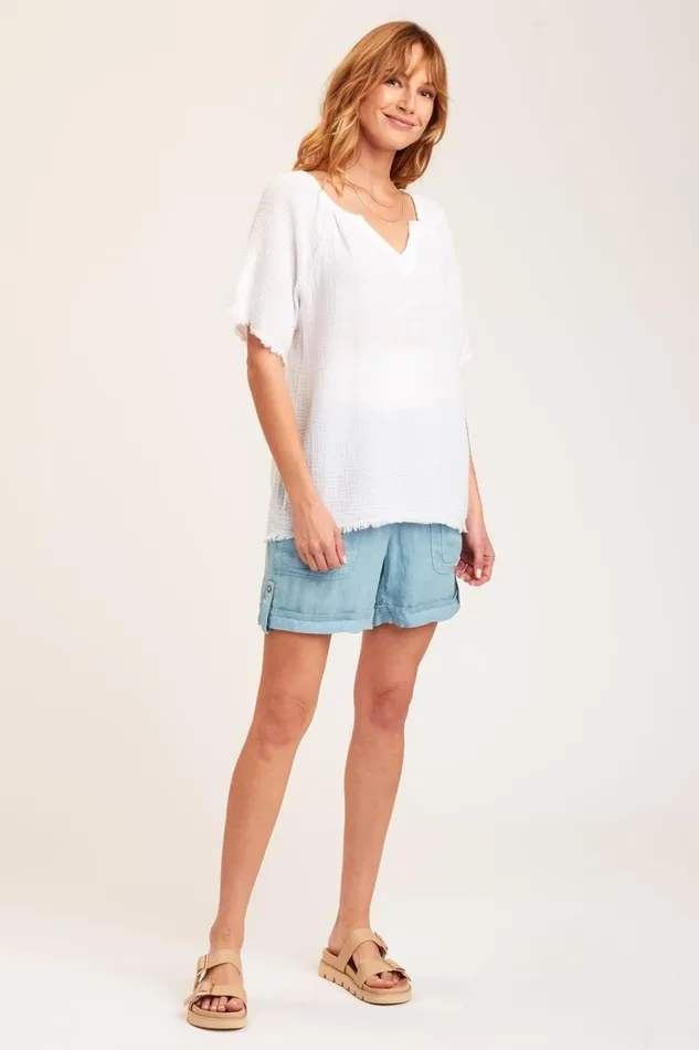 Avie Short Peaceful Blue Clothing XCVI Shorts