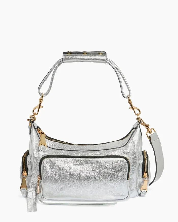 Away We Go Convertible Shoulder Silver Pebble Metallic Women Aimee Kestenberg Shoulder Bags Away We Go Convertible Shoulder Silver Pebble Metallic Women Aimee Kestenberg Shoulder Bags