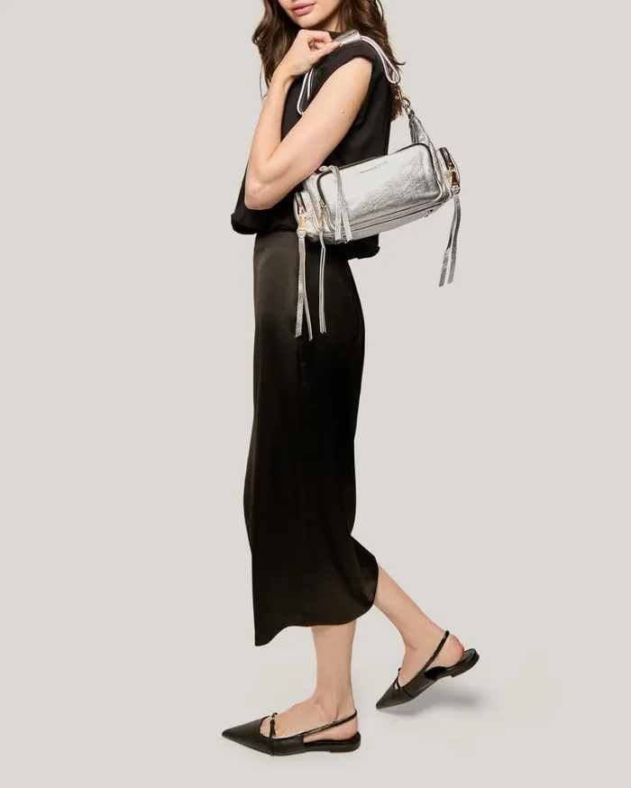 Away We Go Convertible Shoulder Silver Pebble Metallic Women Aimee Kestenberg Shoulder Bags