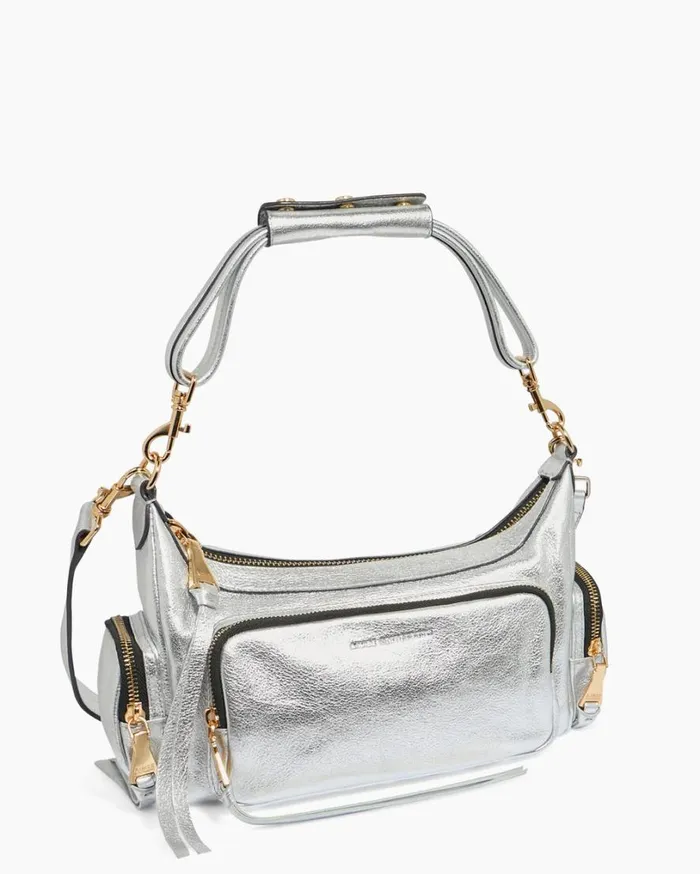Away We Go Convertible Shoulder Silver Pebble Metallic Women Aimee Kestenberg Shoulder Bags