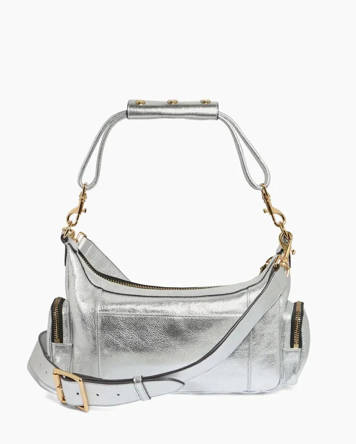 Away We Go Convertible Shoulder Silver Pebble Metallic Women Aimee Kestenberg Shoulder Bags