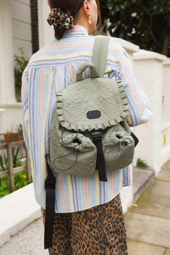 Bags Accessories Damson Madder Rose Quilted Backpack Khaki
