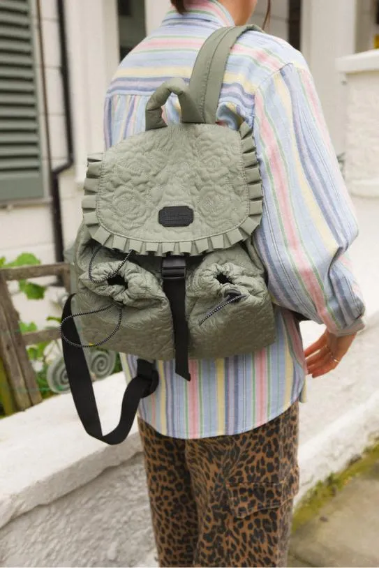 Bags Accessories Damson Madder Rose Quilted Backpack Khaki