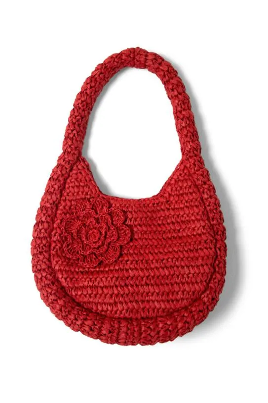 Bags Accessories Damson Madder Straw Rosette Bag