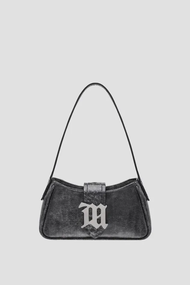 Bags Women MISBHV Leather Shoulder Bag Mini Washed Black