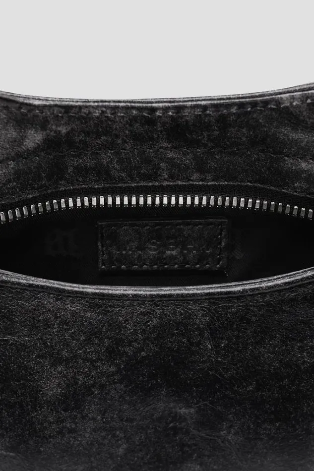 Bags Women MISBHV Leather Shoulder Bag Mini Washed Black