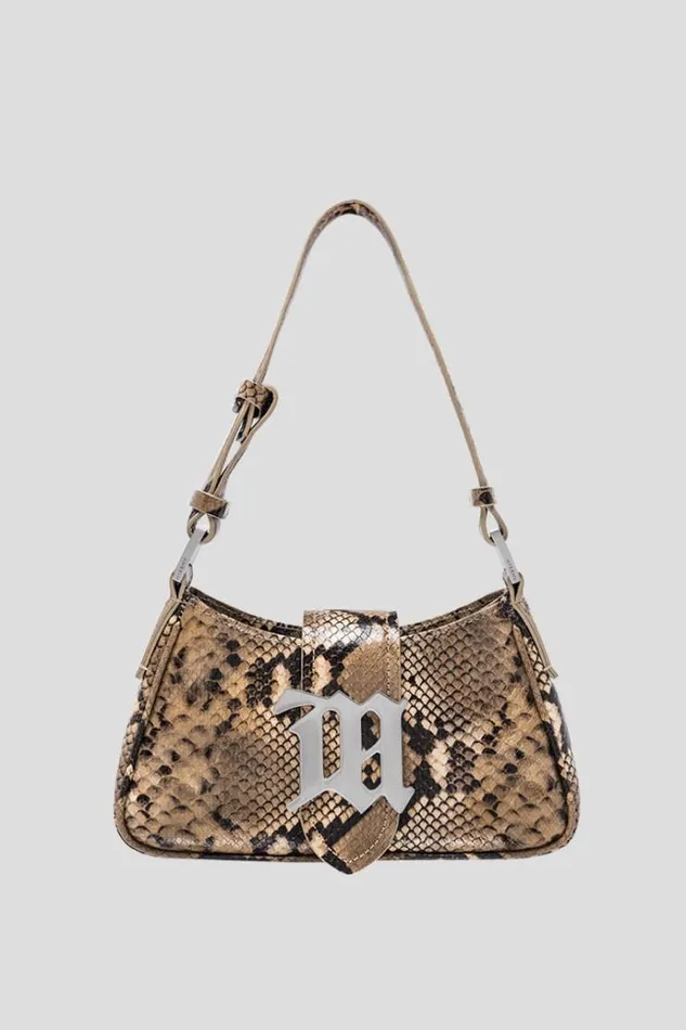 Bags Women MISBHV Leather Shoulder Bag Small Snakeskin Snakeskin Beige