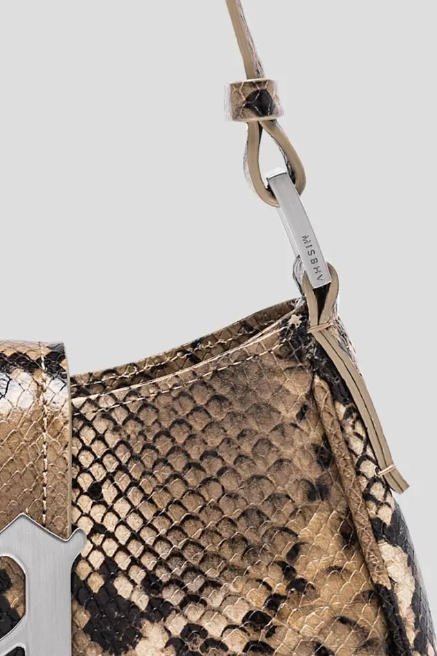 Bags Women MISBHV Leather Shoulder Bag Small Snakeskin Snakeskin Beige