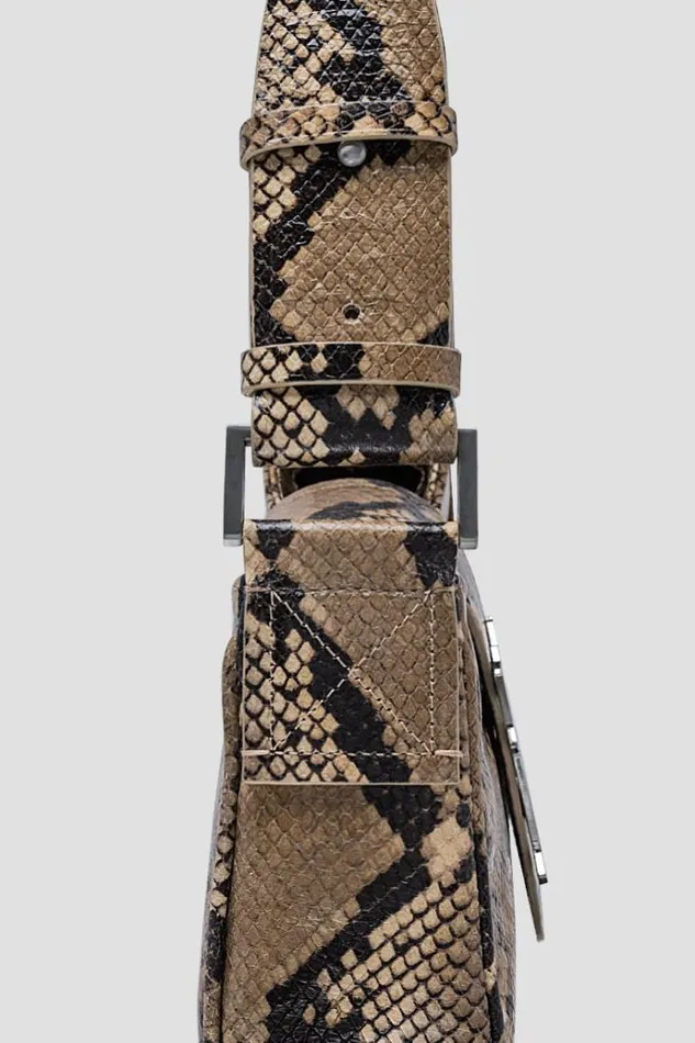 Bags Women MISBHV Leather Shoulder Bag Small Snakeskin Snakeskin Beige
