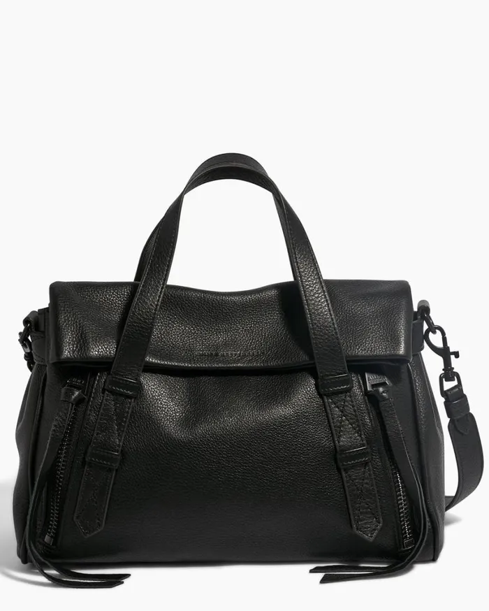Bali Double Entry Satchel Black With Shiny Black Women Aimee Kestenberg Satchels Bali Double Entry Satchel Black With Shiny Black Women Aimee Kestenberg Satchels