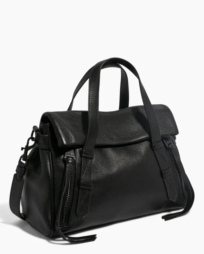 Bali Double Entry Satchel Black With Shiny Black Women Aimee Kestenberg Satchels