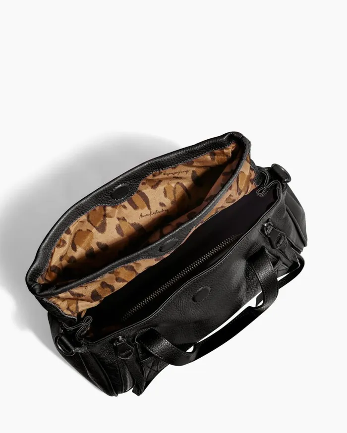 Bali Double Entry Satchel Black With Shiny Black Women Aimee Kestenberg Satchels