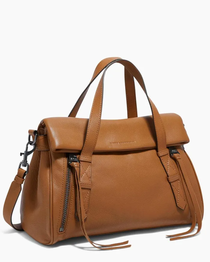 Bali Double Entry Satchel Chestnut Brown With Gunmetal Women Aimee Kestenberg Satchels