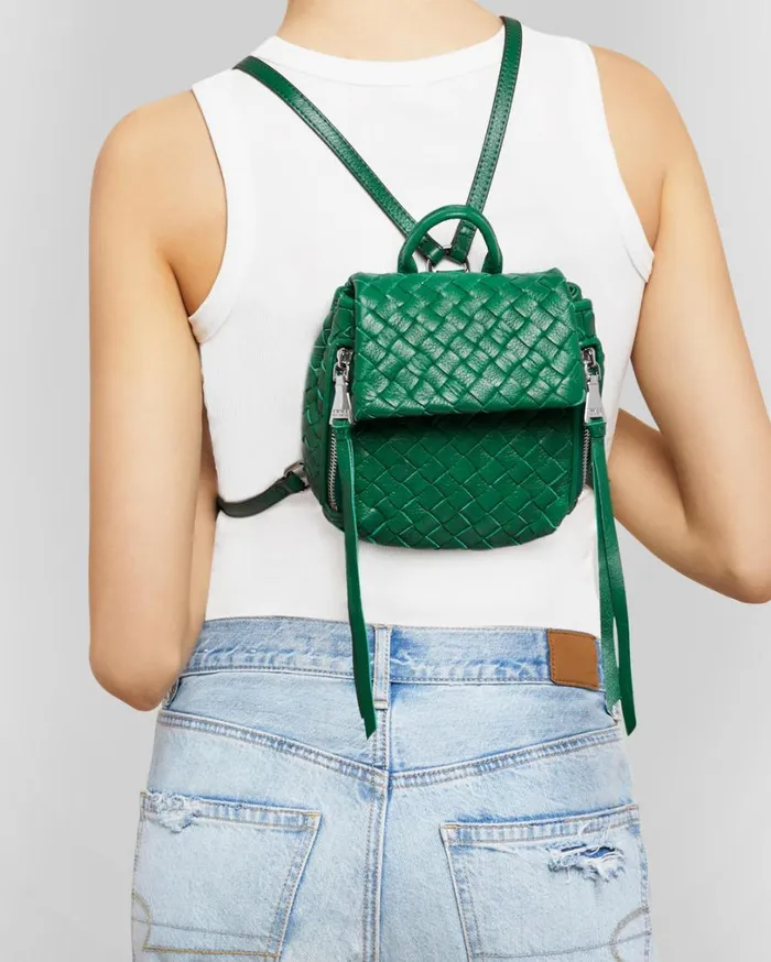 Bali Mini Backpack Kelly Green Woven Women Aimee Kestenberg Backpacks