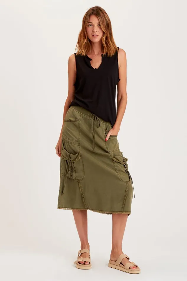 Bellamy Skirt Kombu Pigment Clothing XCVI Skirts