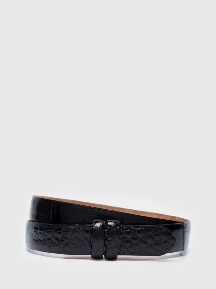 Belts Mens Paul Stuart Alligator Slide Strap Belt Black