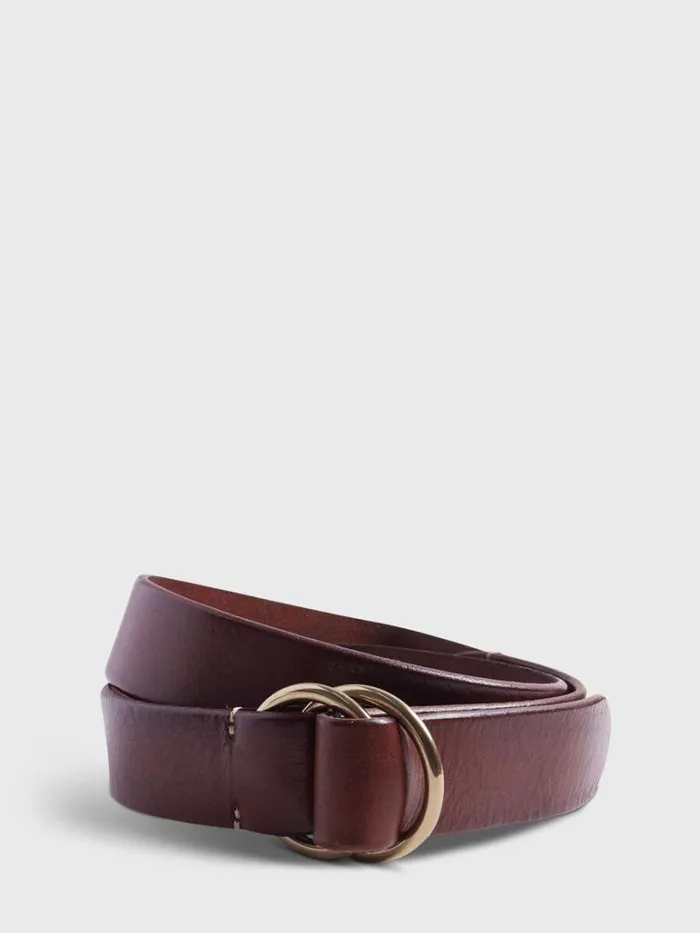 Belts Mens Paul Stuart ORing Leather Belt Cognac