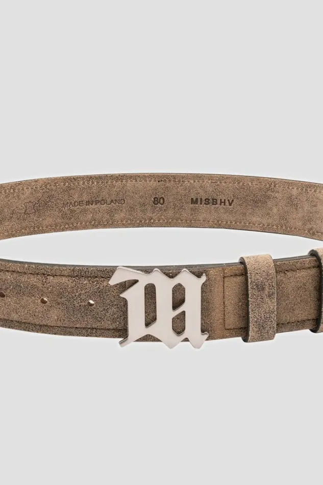 Belts WomenMen MISBHV Cracked Genuine Leather Belt Taupe