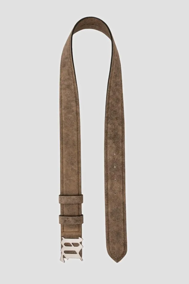 Belts WomenMen MISBHV Cracked Genuine Leather Belt Taupe