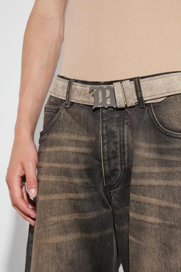 Belts WomenMen MISBHV Cracked Genuine Leather Belt Taupe