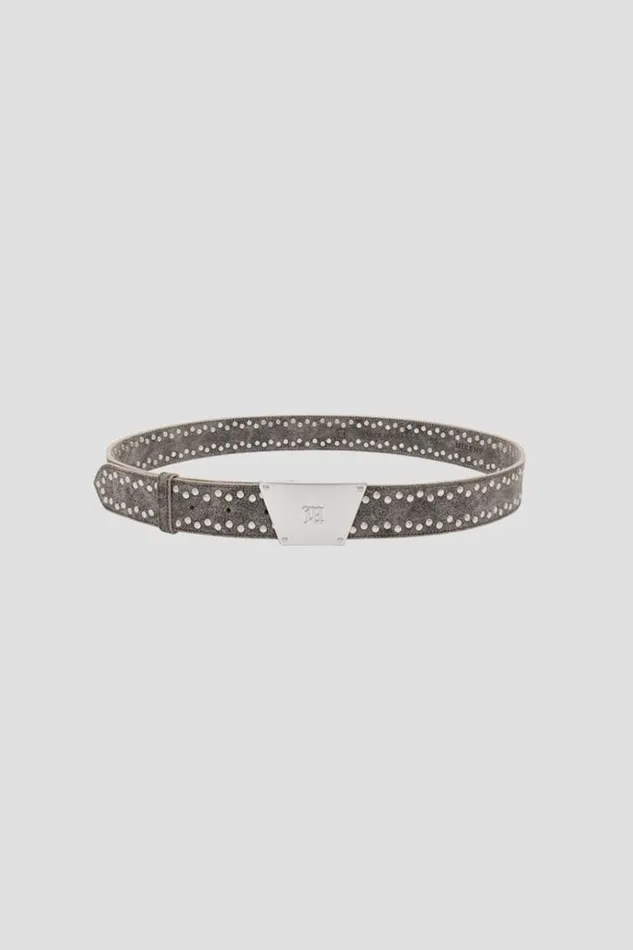 Belts WomenMen MISBHV The 2000 Buckle Belt With Studs Grey