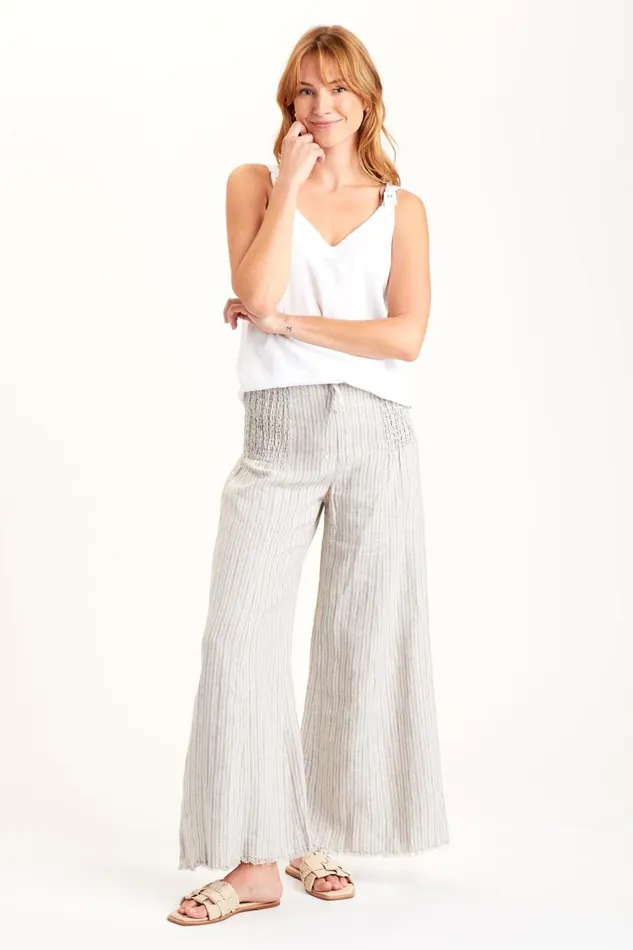 Blanc Wide Leg Oatmeal Clothing XCVI Pants