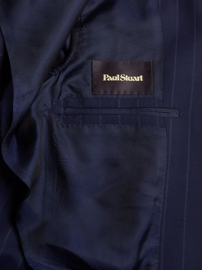 Blazers and Jackets Mens Paul Stuart All Year Wool Stripe Suit Navy
