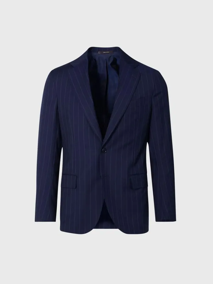 Blazers and Jackets Mens Paul Stuart All Year Wool Stripe Suit Navy