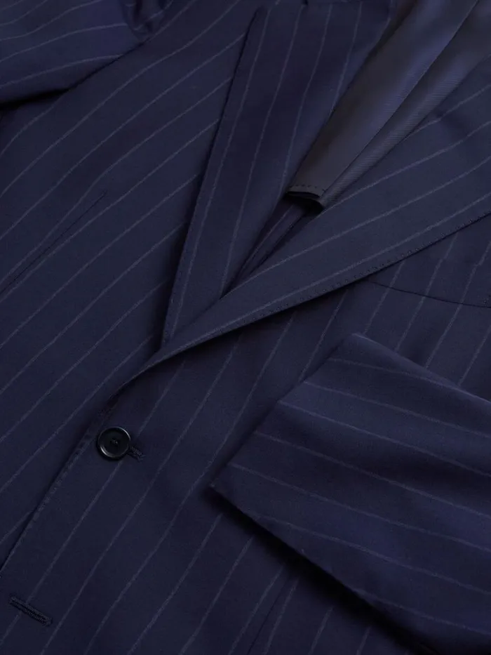 Blazers and Jackets Mens Paul Stuart All Year Wool Stripe Suit Navy