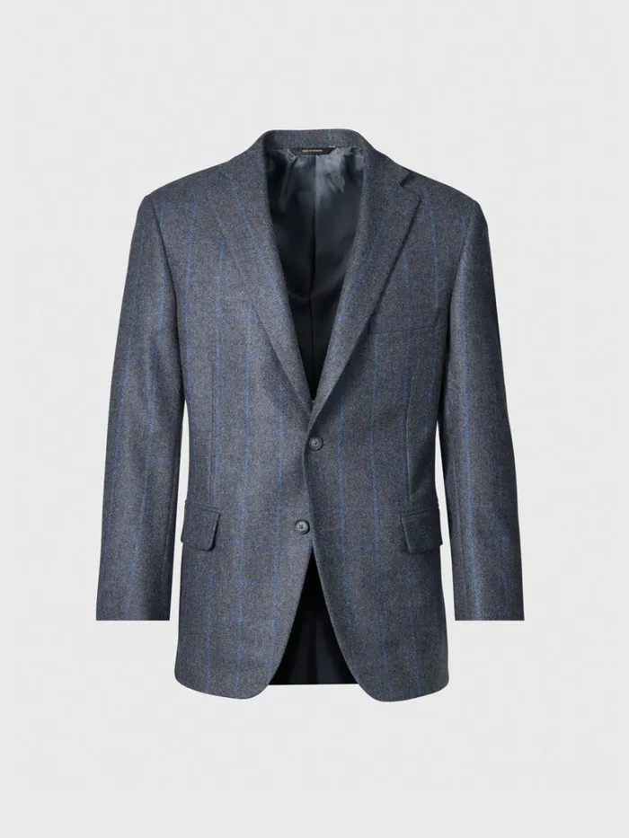 Blazers and Jackets Mens Paul Stuart Cashmere Window Pane Stuart Jacket Greyblue