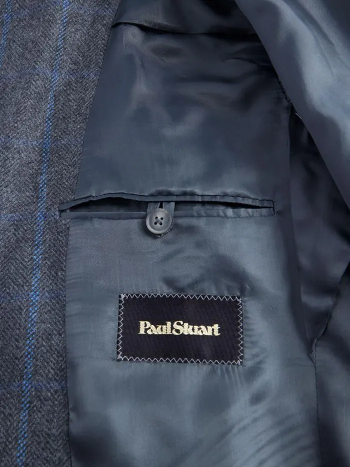 Blazers and Jackets Mens Paul Stuart Cashmere Window Pane Stuart Jacket Greyblue