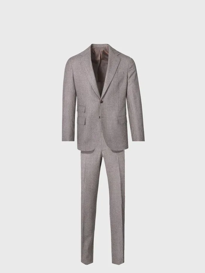 Blazers and Jackets Mens Paul Stuart Glen Plaid Wool Suit Brown