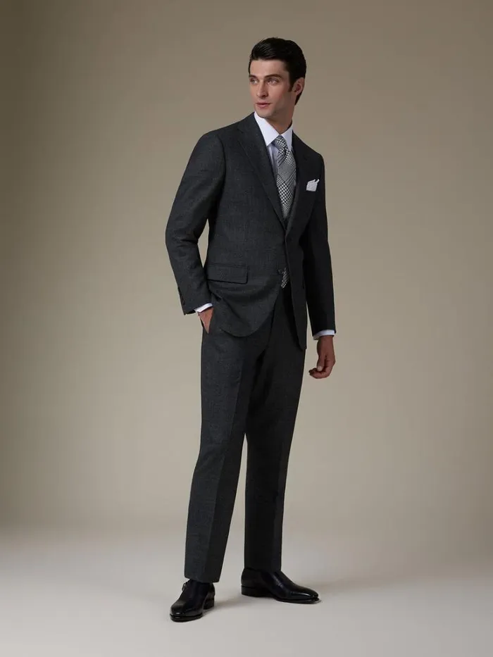 Blazers and Jackets Mens Paul Stuart Heather Nailhead Wool Andrew Suit Charcoal